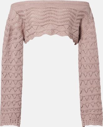 Bananhot Helena crochet cotton-blend crop top