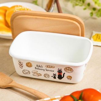 OEM Skater Enbt5-a Enameled Butter Case, Wooden Lid, 16,9 Fl Oz (500 Ml), Kikis Delivery Service