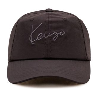 Kenzo Signature Geborduurde Pet - Heren - Petten - Zwart - ONE Size - Nylon - Accessoires