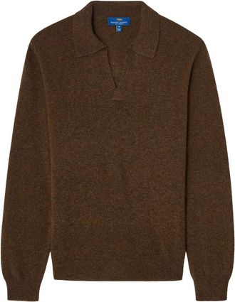 Robert Talbott 100% Cashmere Parsons Johnny Collar Sweater