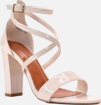 XY London Womens XY London Womens/Ladies Briella Strappy High Block Heel Sandals - Pink - Size: 4