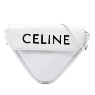 Celine Pre-owned Driehoek Crossbody Tas - Dames - Pre-owned - Wit - Maat: ONE Size Leer