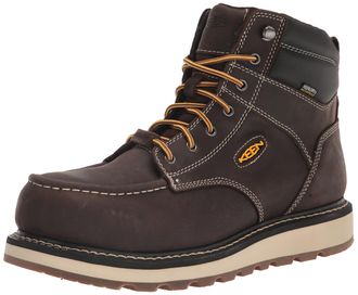 Keen Mens Cincinnati 6 Waterproof Composite Toe Wedge Work Boots, Dark Chocolate/Sandshell, 11.5