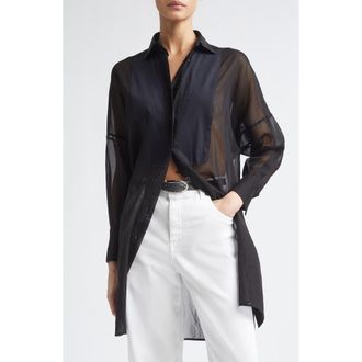 Eleventy Long Tuxedo Shirt with Plastron in 22 Black at Nordstrom, Size 00 Us