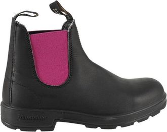 Blundstone Black Leather Boot With Fuchsia Elastic Panels
