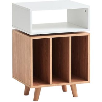 No Brand Norstone Stockholm 700 Mueble Hi-fi Blanco Y Roble Claro