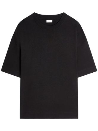 Dries Van Noten Boxy-Fit Black Short-Sleeve T-Shirt with Classic Crew Neckline