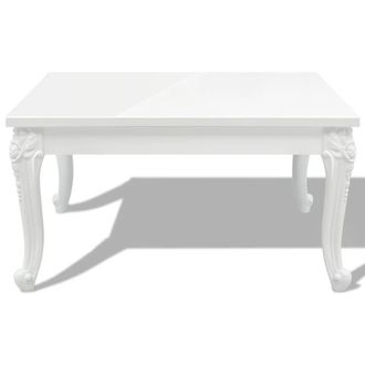 Berkfield Home Classic Coffee Table 80x80x42 cm High Gloss White | Size: 80 x 80 x 42 cm