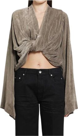 Rick Owens Twist Top - Dames - Blouses - Beige - XS - Overhemden