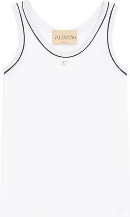 Valentino Garavani Cotton Jersey Top - Dames - Tops zonder mouwen - Wit - M - Katoen - Tops