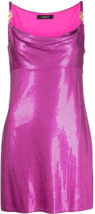 Versace disc-embellishment mini dress - women - Viscose - 40 - Pink