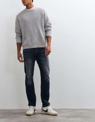 Wrangler redford jeans regular affusolati grigi-Grigio