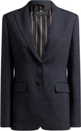 Etro Dames, Jassen, Blauw, Maat: 2XS Leer