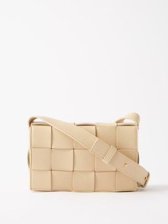 Bottega Veneta Cassette Small Intrecciato Leather Cross-body Bag - Womens - Beige