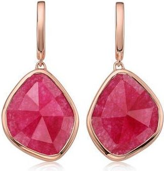 Monica Vinader Siren Nugget Semiprecious Stone Drop Earrings in Pink Quartz/Rose Gold at Nordstrom Rack