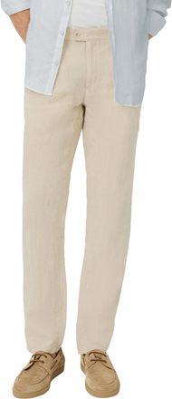 Brax Pantalon Brax Fabio beige linnen wijde fit