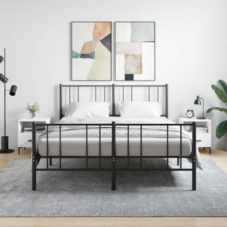 vidaXL Vidaxl - Mesitas De Noche 2 Uds Madera Ingenier&iacute;a Blanco 40x35x47,5 Cm