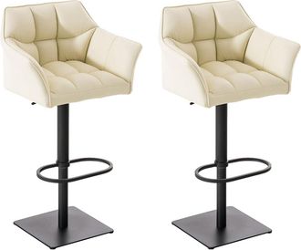 Clp Set De 2 Taburetes De Bar Damaso Crema Negro
