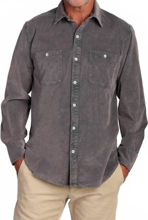 True Grit Cozy Cut Cord Work Shirt In Carbon