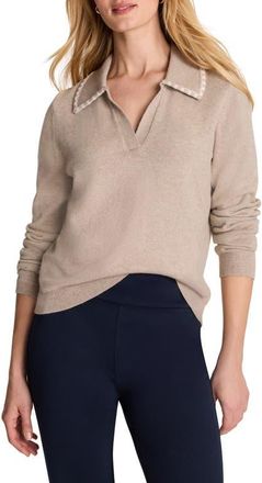 Nic+Zoe Trimmed Polo Sweater in Malt at Nordstrom, Size X-Large