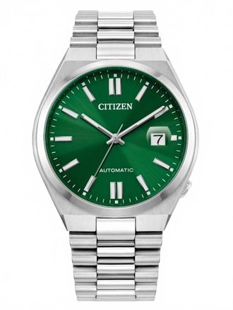 Citizen Mens Tsuyosa Automatic Nj015 Series 40Mm Stainless Steel Watch In Green