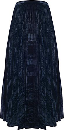 Emilia Wickstead Womens Elta Double Crepe Ls Rd Nk Cross Waist Midi Dress W Flared Skirt - Blue - Size 18 UK