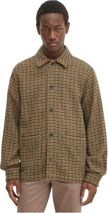 Les Deux Houndstooth Overshirt - Heren - Zomerjassen - Veelkleurig - M - Wol - Jassen