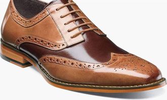 Stacy Adams Mens Tinsley Wingtip Oxfords In Tan Multi