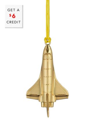 Waterford Christmas Rocketship Golden Ornament