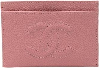 Chanel Pre-owned Wallets, female, Pink, Size: ONE SIZE Pre-owned Card Holder