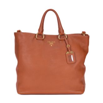 Prada Pre-owned Womens Shopping Tote Shoulder Bag - Tan - One Size