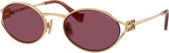 Miu Miu Round-frame Sunglasses - Gold - One Size