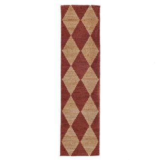 Flair Rugs Alfombra de pasillo de yute marr&oacute;n y terracota 80x230 cm