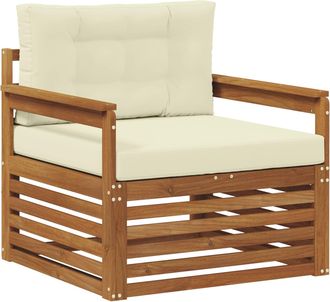 vidaXL Sof&aacute; De Exterior Madera De Acacia S&oacute;lida Y Poli&eacute;ster Vidaxl