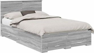 vidaXL Estructura De Cama Con Cabecera Gris Sonoma 120 X 200 Cm Vidaxl