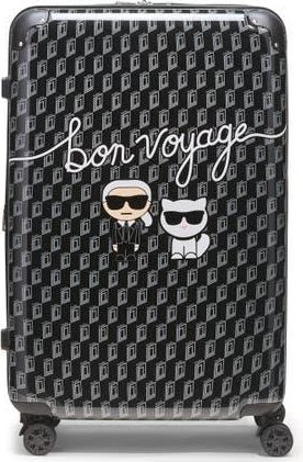 Karl Lagerfeld Bon Voyage Upright Suitcase in Black/grey at Nordstrom, Size Medium