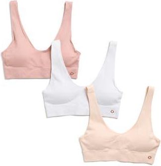 Danskin Assorted 3-Pack Missy Laser Seamless Bralette in Sable Sugar/Soft Peach at Nordstrom Rack, Size X-Large