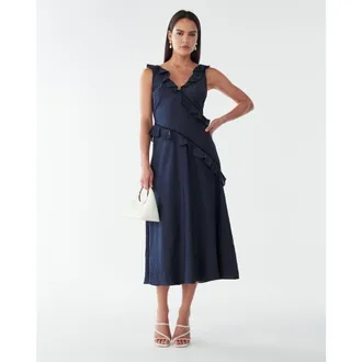 BWLDR Fallon Maxi Dress in Navy Blue at Nordstrom, Size 10