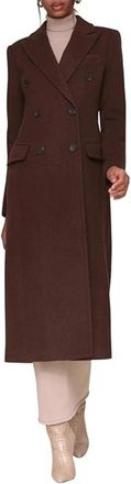 Avec Les Filles Strong Shoulder Hourglass Coat Womens Espresso GBO3888