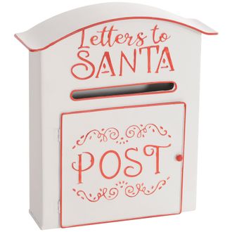 HOMCOM Christmas Post Box Wall Mounted Santa Mailbox For Xmas Decoration | TJ Hughes