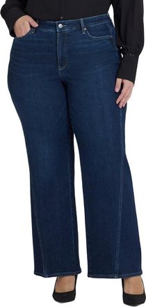 NYDJ Nydj Plus Marilyn Higher-Rise Ink Skyline Straight Leg Jean