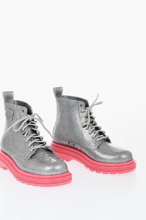 Viktor & Rolf MELISSA Glittered Rubber COTURNO Booties with Contrasting So size 41,5