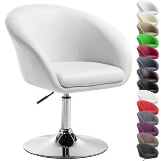 Woltu Woltu - Poltroncina Cucina Sgabello Bar Poltrona Girevole Imbottito Moderno Bianco