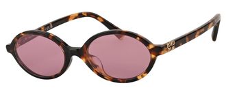 Miu Miu Dark Pink Mirror Silver Oval Ladies Sunglasses MU 04ZSF VAU50D 50