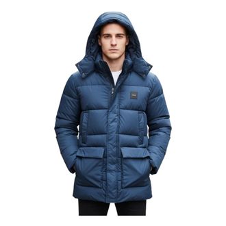 Calvin Klein Long Hooded Quilt Puffer - male - Calvin Klein - Winter Jackets - Blue - S - Jackets