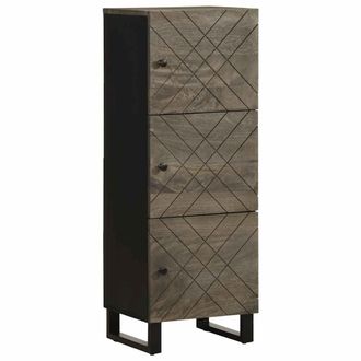 Berkfield Home Highboard Black 40x33x110 cm Solid Wood Mango | Size: 40 x 33 x 110 cm