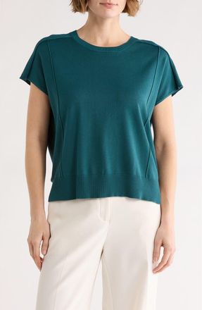 Adrianna Papell Exposed Seam Extended Sleeve Sweater in Ocean Tide at Nordstrom Rack, Size X-Small