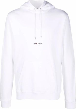 Saint Laurent Rive Gauche Hoodie - Heren - Hoodies - Wit - S - Katoen - Hoodies & sweatvesten