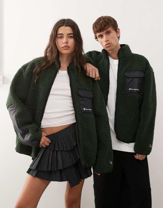 Champion Pile unisex verde con zip