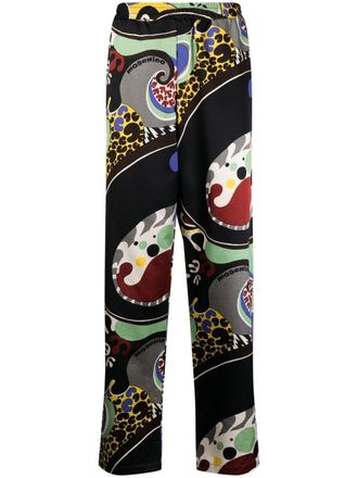 Moschino Pantaloni dritti con stampa astratta - Multicolore